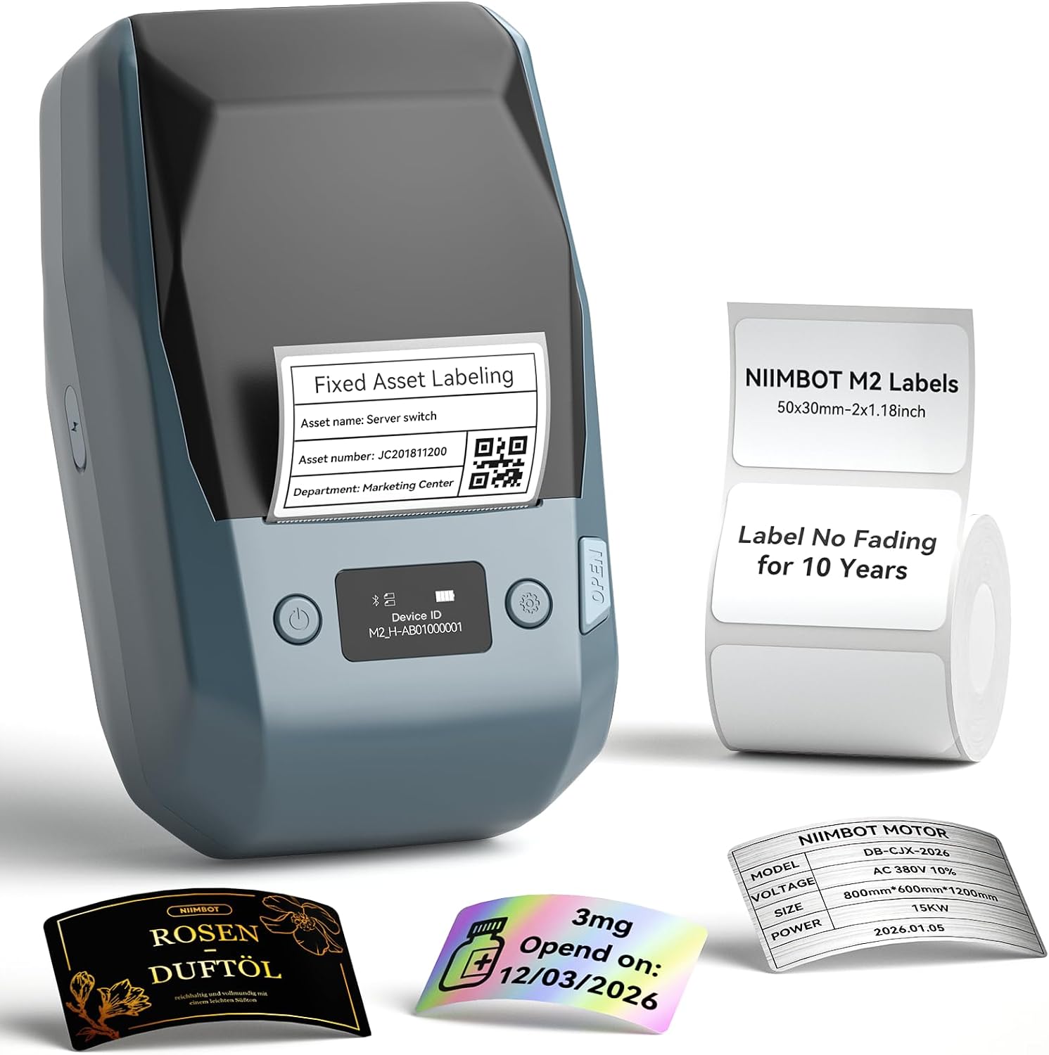 Detalle de NIIMBOT M2-2INCH Thermal Transfer Label Maker, 300 DPI, Bluetooth & USB