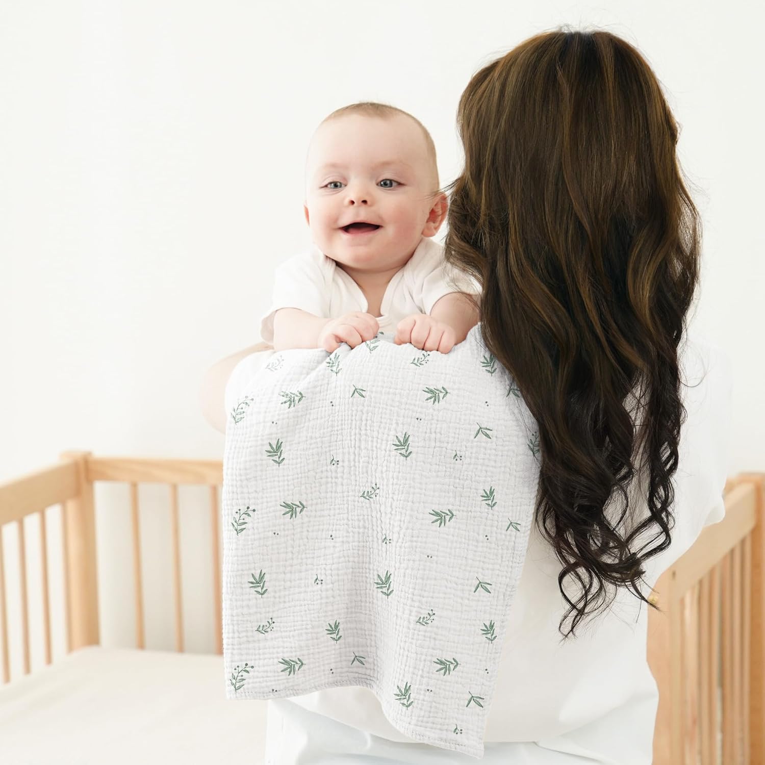 Thumbnail 2 de Bearmoss Moltontücher Baby – 100% Baumwolle Musselin Spucktücher, 3er Set, 60×60 cm