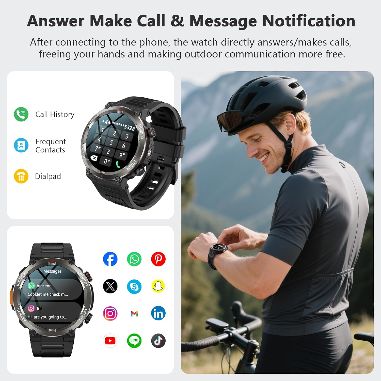 Thumbnail 4 de Military Smart Watch 1.45" Outdoor Sports smartwatch