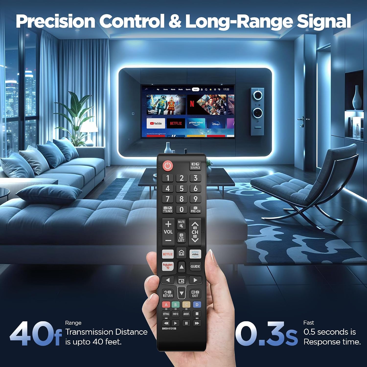 Detalle 2 de Smart Samsung Universal TV Remote with Netflix, Prime Video & Rakuten Buttons