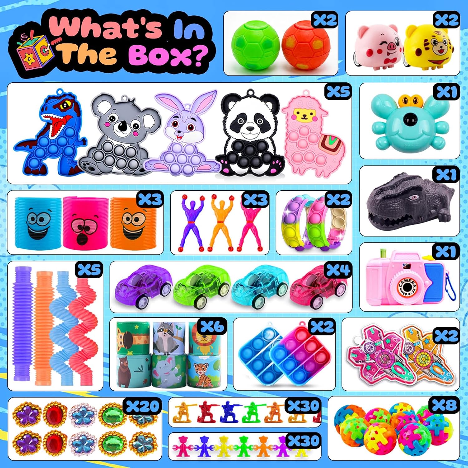 Thumbnail 1 de Kiss Monkey 640-Piece Prize & Treasure Box Toy Set for Kids (Classroom, Party Favors, Pinata Stuffers)