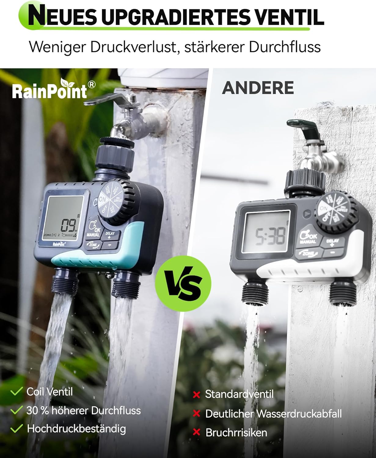 Thumbnail 2 de RAINPOINT Bewässerungscomputer mit 2 Ausgängen (IP65) und Regennachhaltigkeit