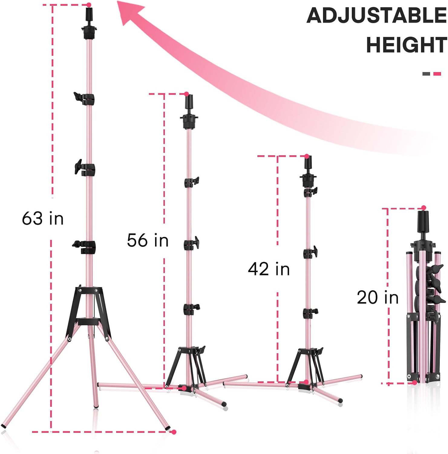 Thumbnail 2 de Pet Baby Mannequin Head Stand Adjustable, Pink 🎓