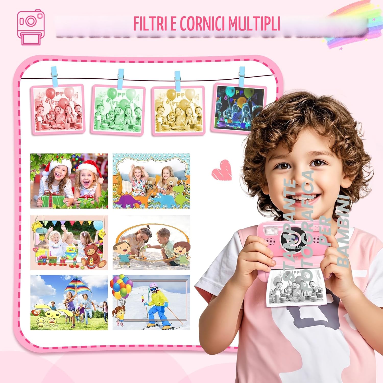 Thumbnail 5 de Subtail Macchina Fotografica Bambini Istantanea 2,4'' – 1080P, Scheda 32GB, Regalo per bambini dai 3 ai 12 anni