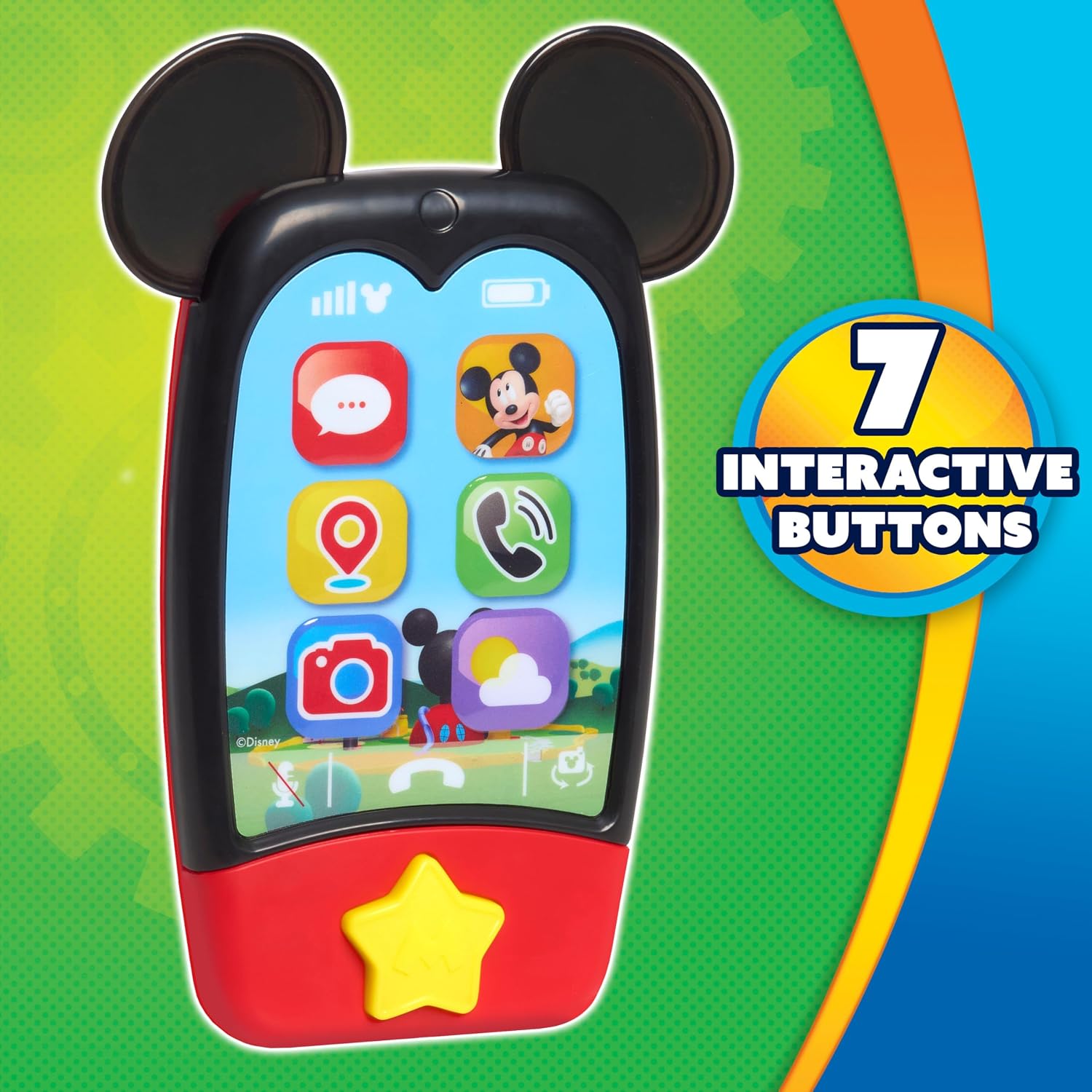 Detalle 2 de Just Play Disney Jr. Mickey Mouse Clubhouse speelgoedtelefoon met licht en geluid
