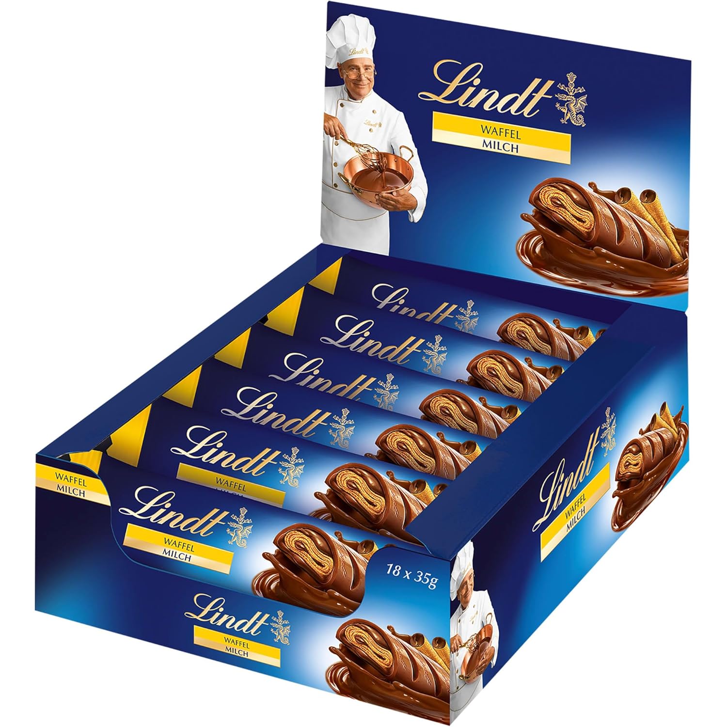 Thumbnail 4 de Lindt Walnuss-Marzipan Riegel im Thekendisplay (25 x 50 g) – weiß & feinherb