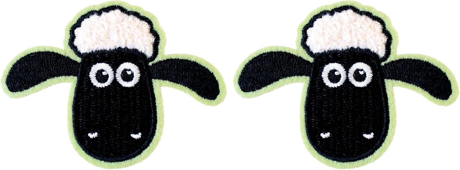 Detalle de ティーズファクトリー ひつじのショーン 刺繍ステッカー フェイス|モコモコ質感・粘着シール・アイロン接着
