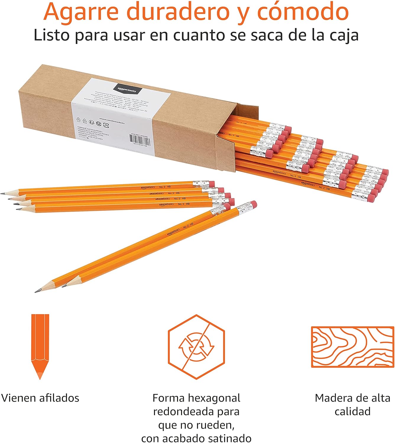 Thumbnail 3 de Amazon Basics - Lápices n.º 2 HB, 30 unidades ✏