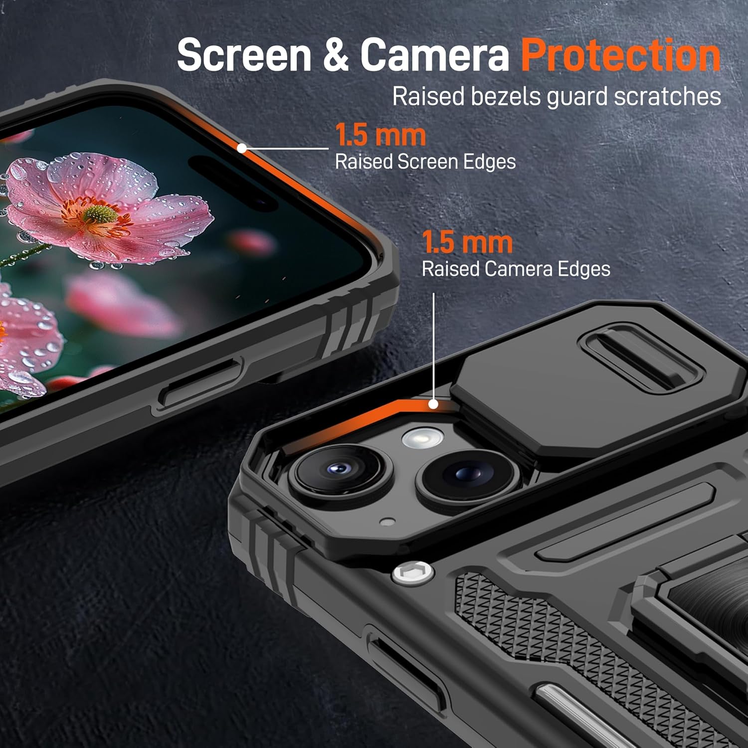 Thumbnail 5 de Jshru iPhone 15 Case with Screen Protector and Magnetic Kickstand