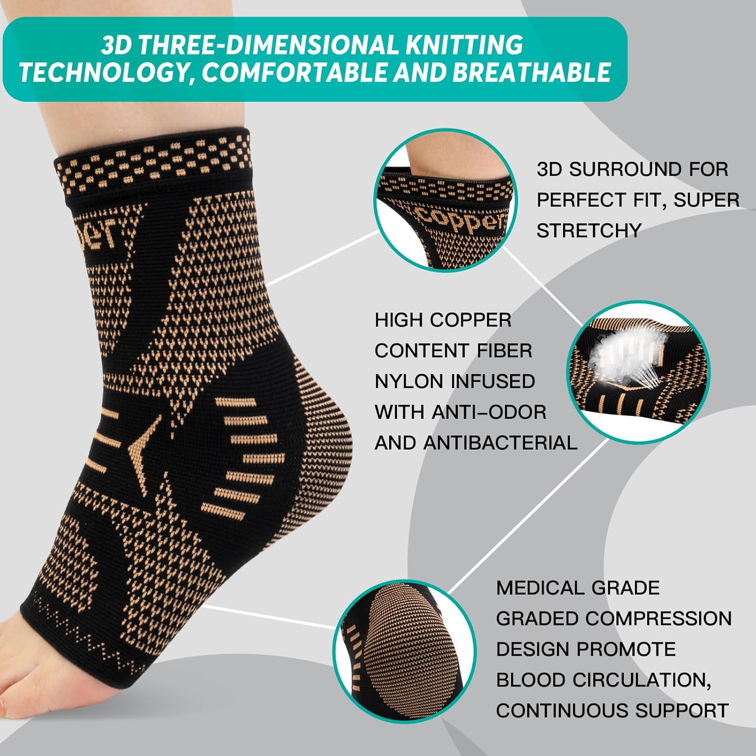 Thumbnail 2 de INDEEMAX Ankle Brace Compression Sleeve M 🩼