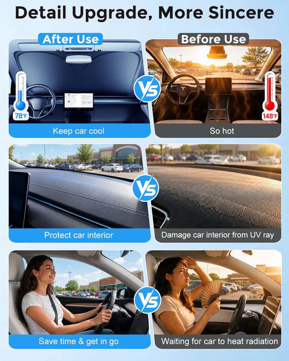 Thumbnail 5 de DMJN Front Windshield Sun Shade for Toyota RAV4 (2019-2026) with Nano Ice-Crystal Coatings
