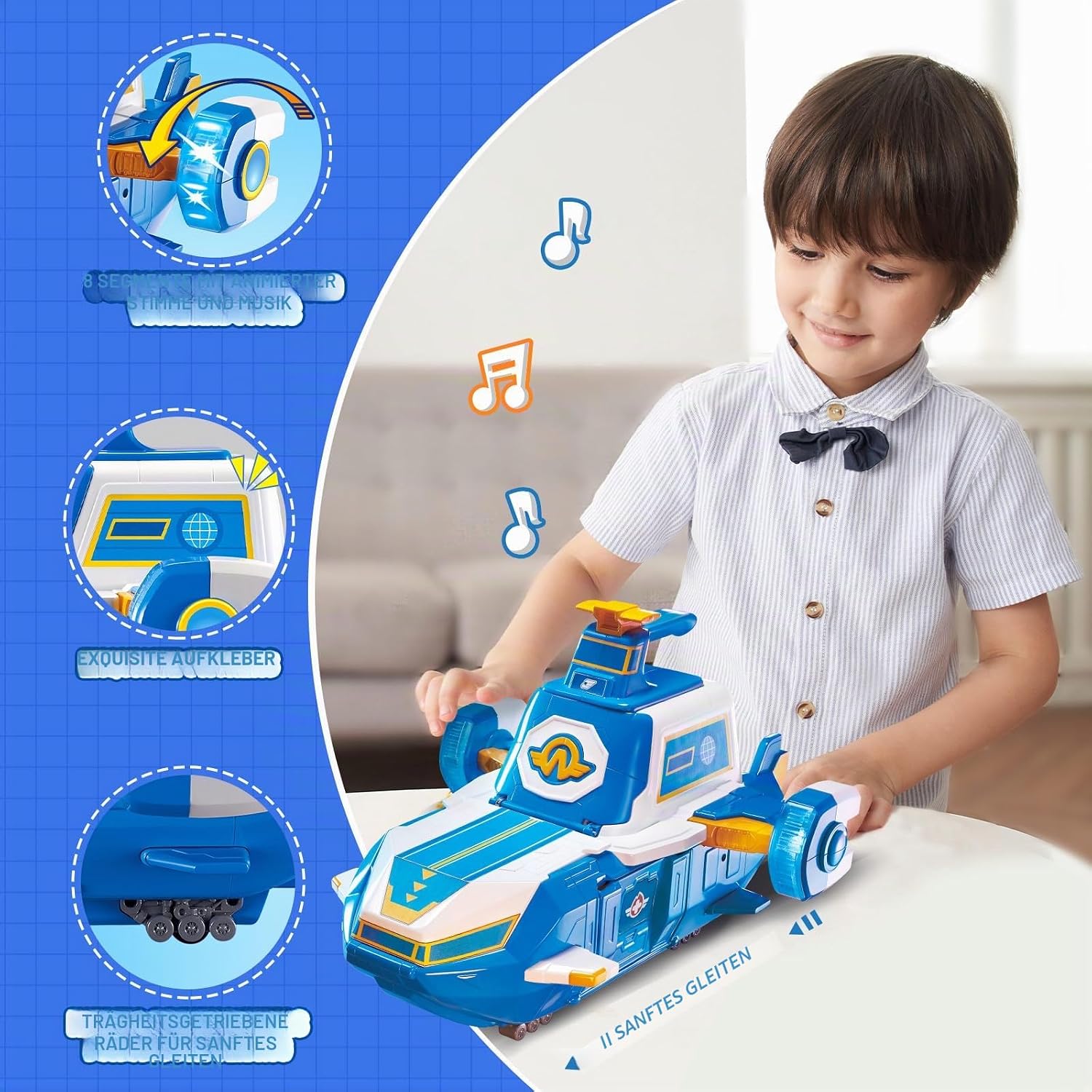Detalle de Super Wings Airport World Playset mit 2 Spielzeug-Flugzeugen und transformierbaren Transform-a-Bots-Robotern (ab 3 Jahren)
