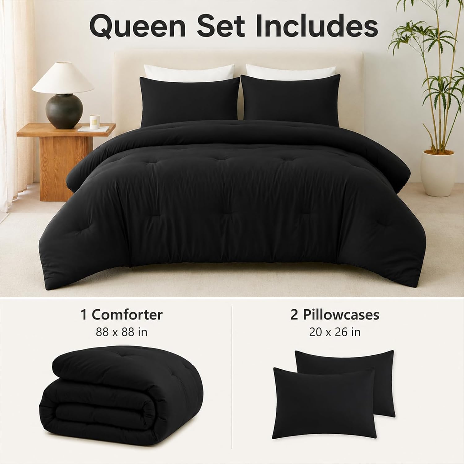 Detalle 2 de CozyLux Queen Comforter Set 88x88