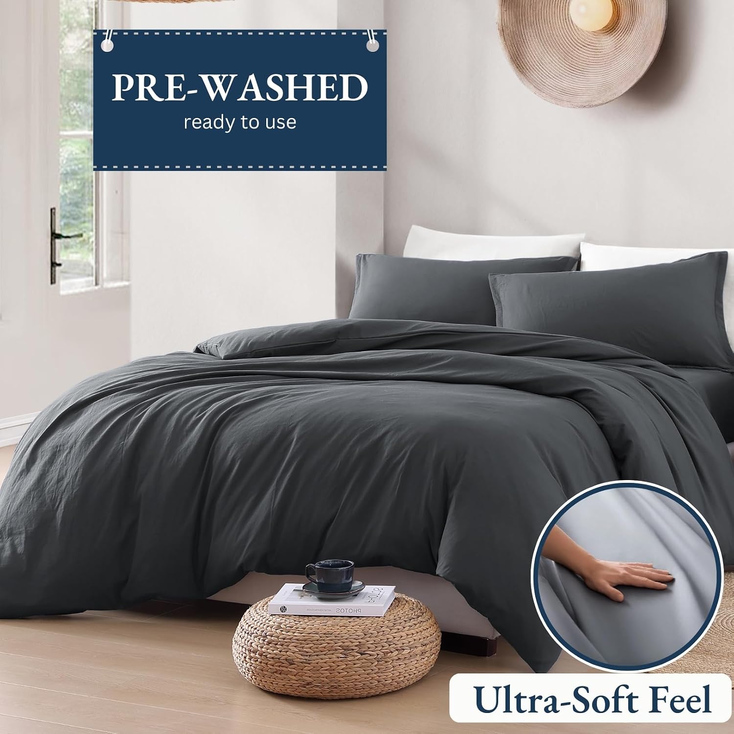 Detalle 2 de LANE LINEN Double Duvet Cover Set 200x200