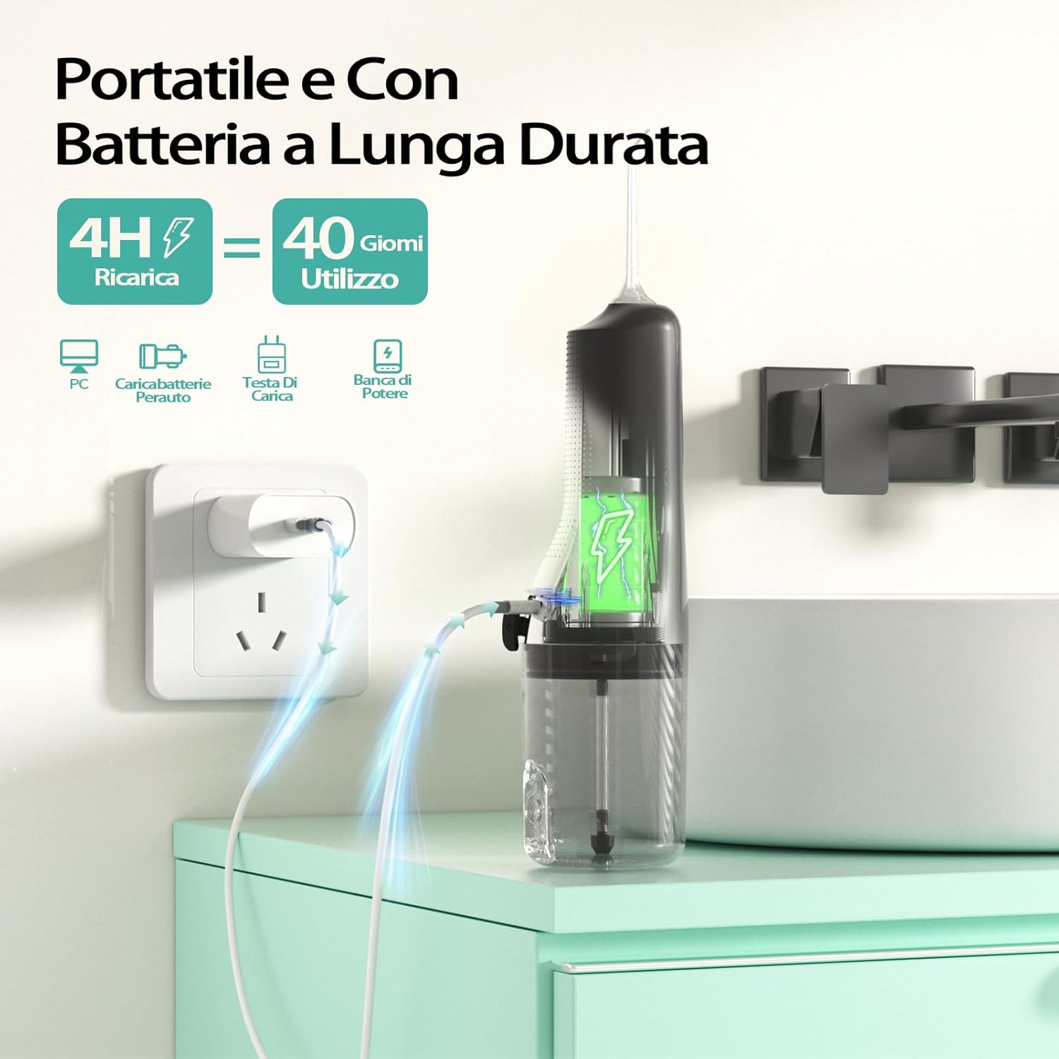 Thumbnail 6 de Idropulsore Dentale Portatile 260 ml 40 giorni