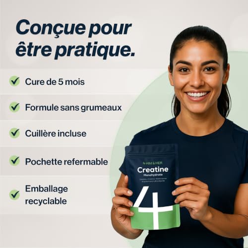 Thumbnail 6 de Creatine Monohydrate Poudre 500 g Micronisée Sans Goût – 147 Doses, Vegan (Marque 4)