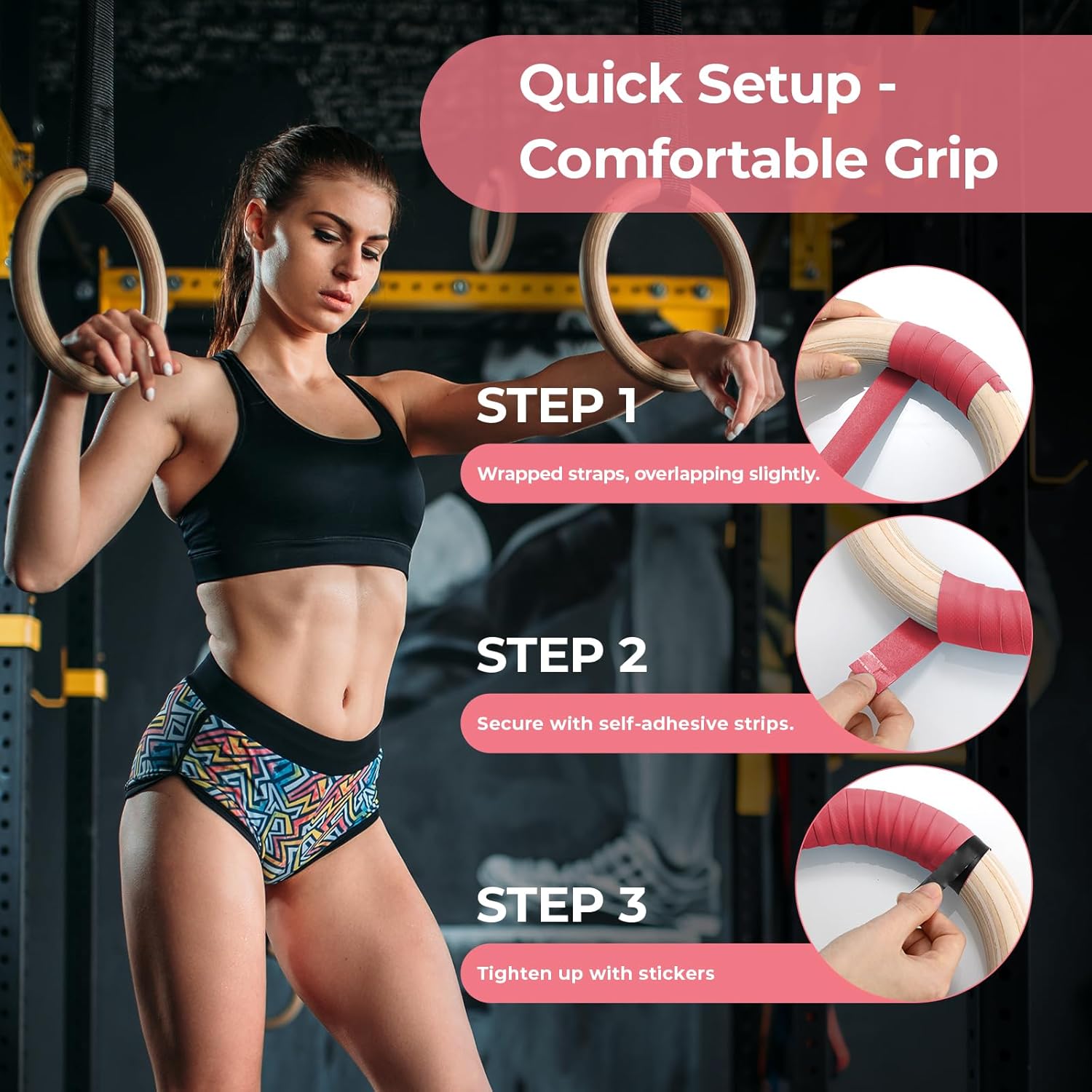 Thumbnail 4 de LIFERUN Gymnastics Rings 28 mm wooden rings 🏋