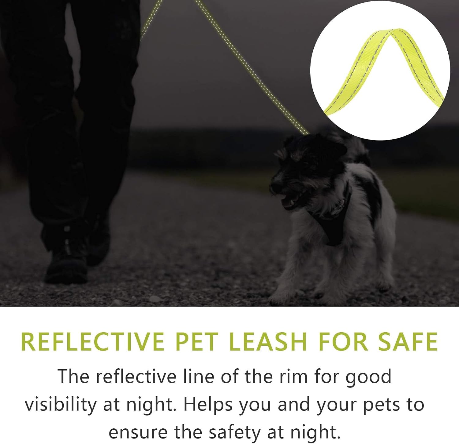 Detalle de Hurluksi Retractable Dog Lead 5m / 16ft Extendable (Up to 50kg) with Anti-Slip Handle and Quick Brake (Green)