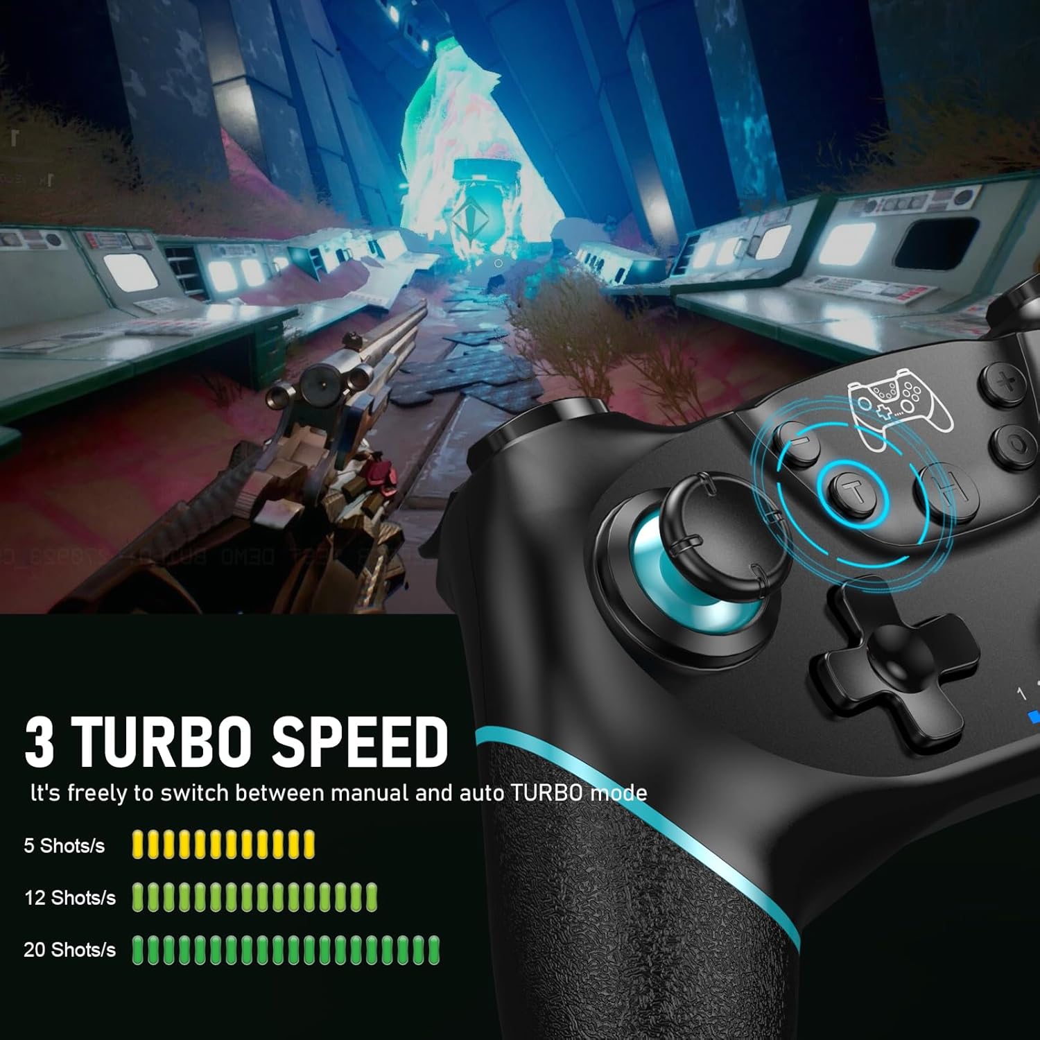 Thumbnail 5 de Diswoe Upgraded Wireless Controller 550mAh