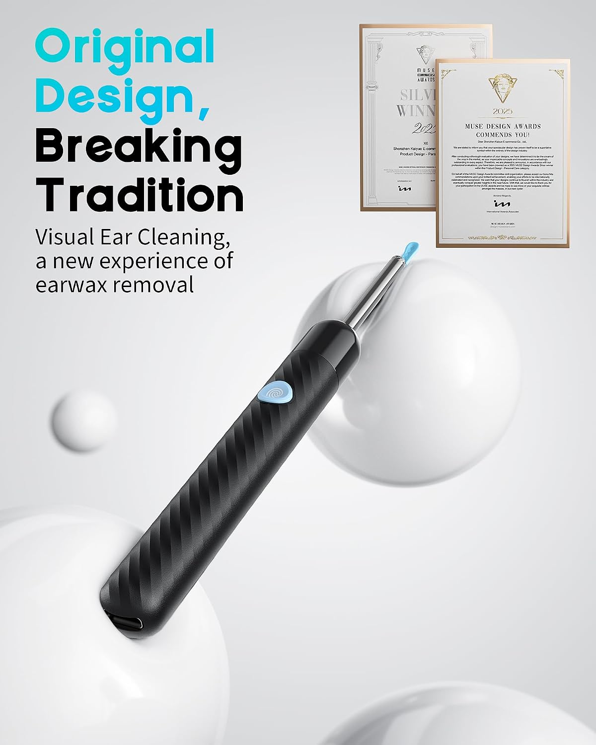 Detalle de Loyker X6 Ear Wax Removal Tool Camera: 1080P Ear Exploration with 6 LED Lights and 360° View