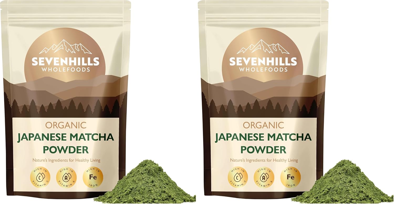 Detalle 2 de Sevenhills Wholefoods Poudre de thé vert Matcha Classique Japonais Bio (200 g) – d’Uji, Kyoto