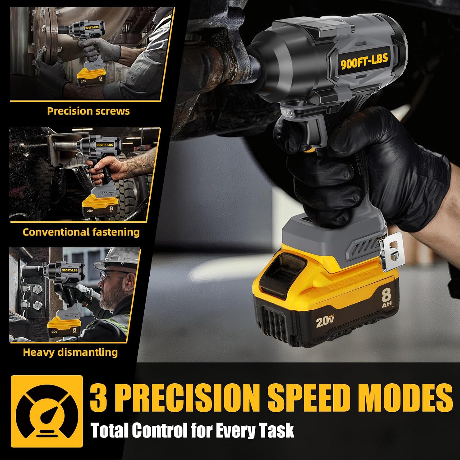 Thumbnail 6 de Neareen 9296-IW Cordless Impact Wrench, 1/2-Inch Brushless, 3-Speed