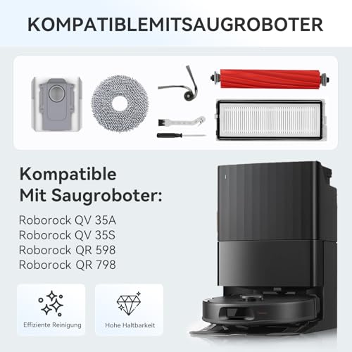 Detalle 2 de QV 35A Zubehörset für Roborock QV 35S/QV 35A/QR 598/QR 798 – 19-teiliges Ersatzteilset von howekuze