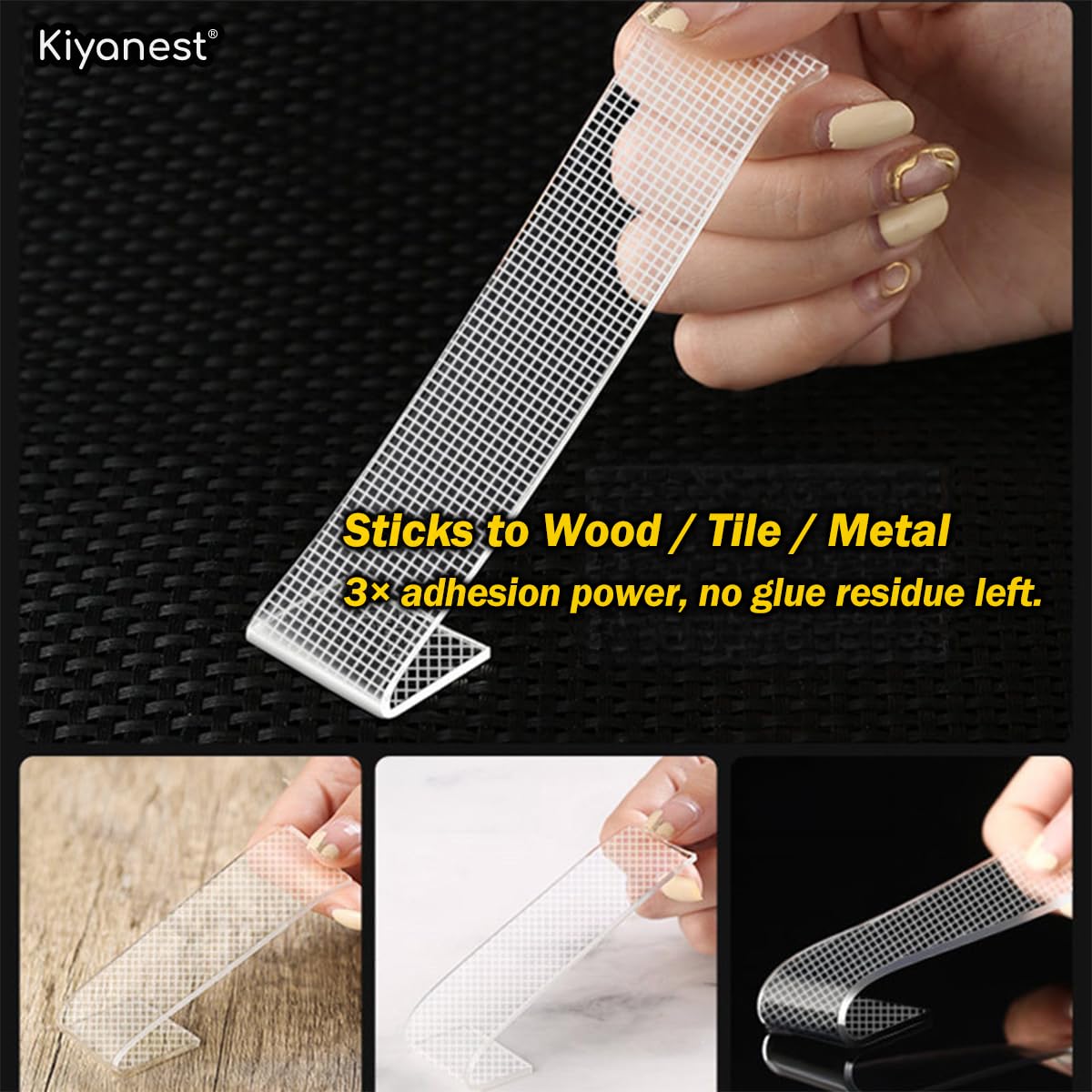 Detalle de Kiyanest TMWGNMBJ-02-1 transparent dubbelhäftande nanogeltejp, 1 × 300 cm