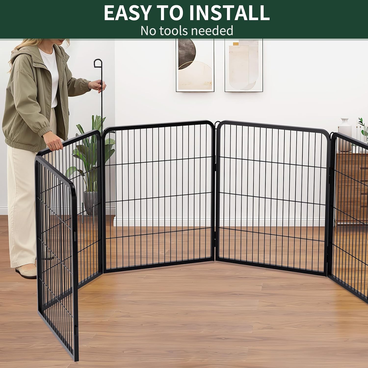 Detalle 2 de PETIME Dog Playpen, 40-Inch Height