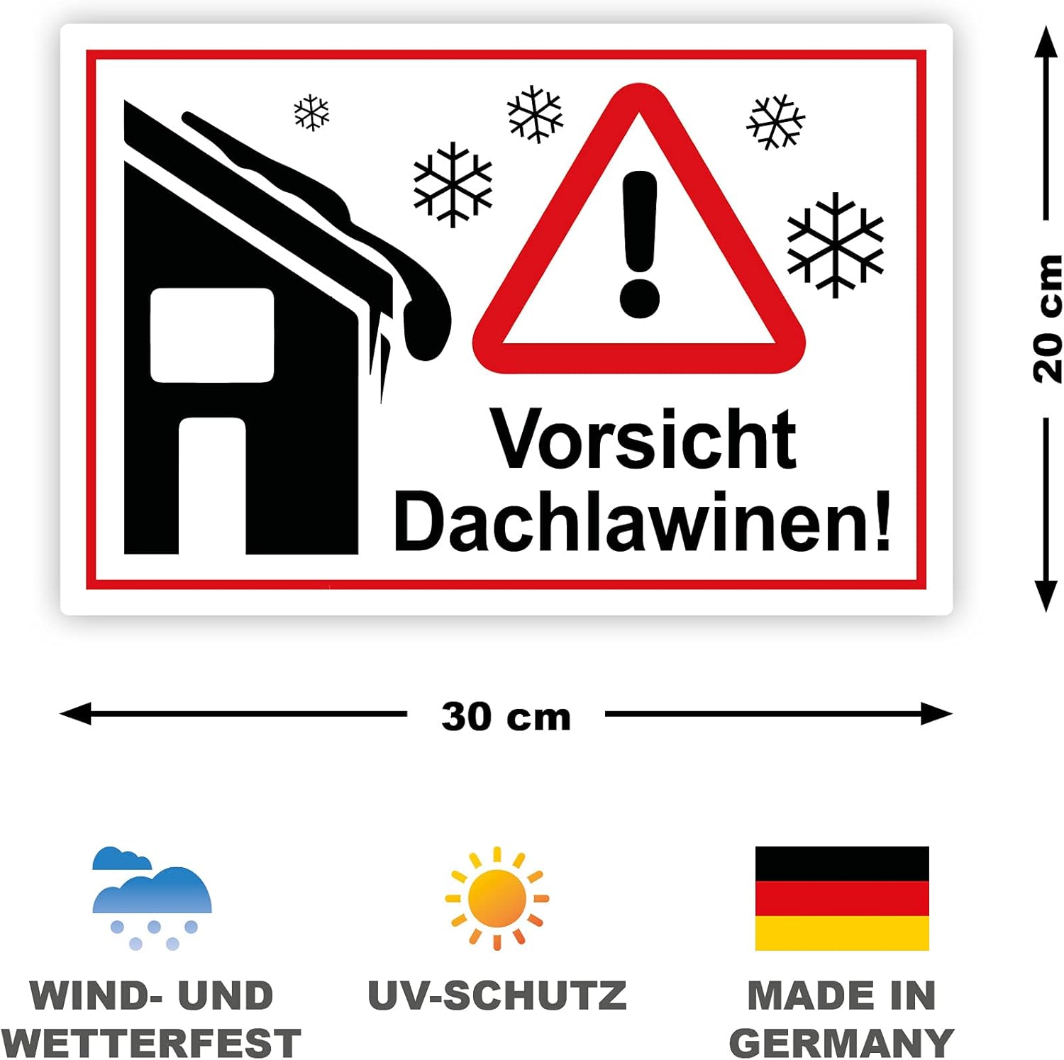 Thumbnail 1 de STROBO Dachlawinen Schild 20 x 30 cm 🚧