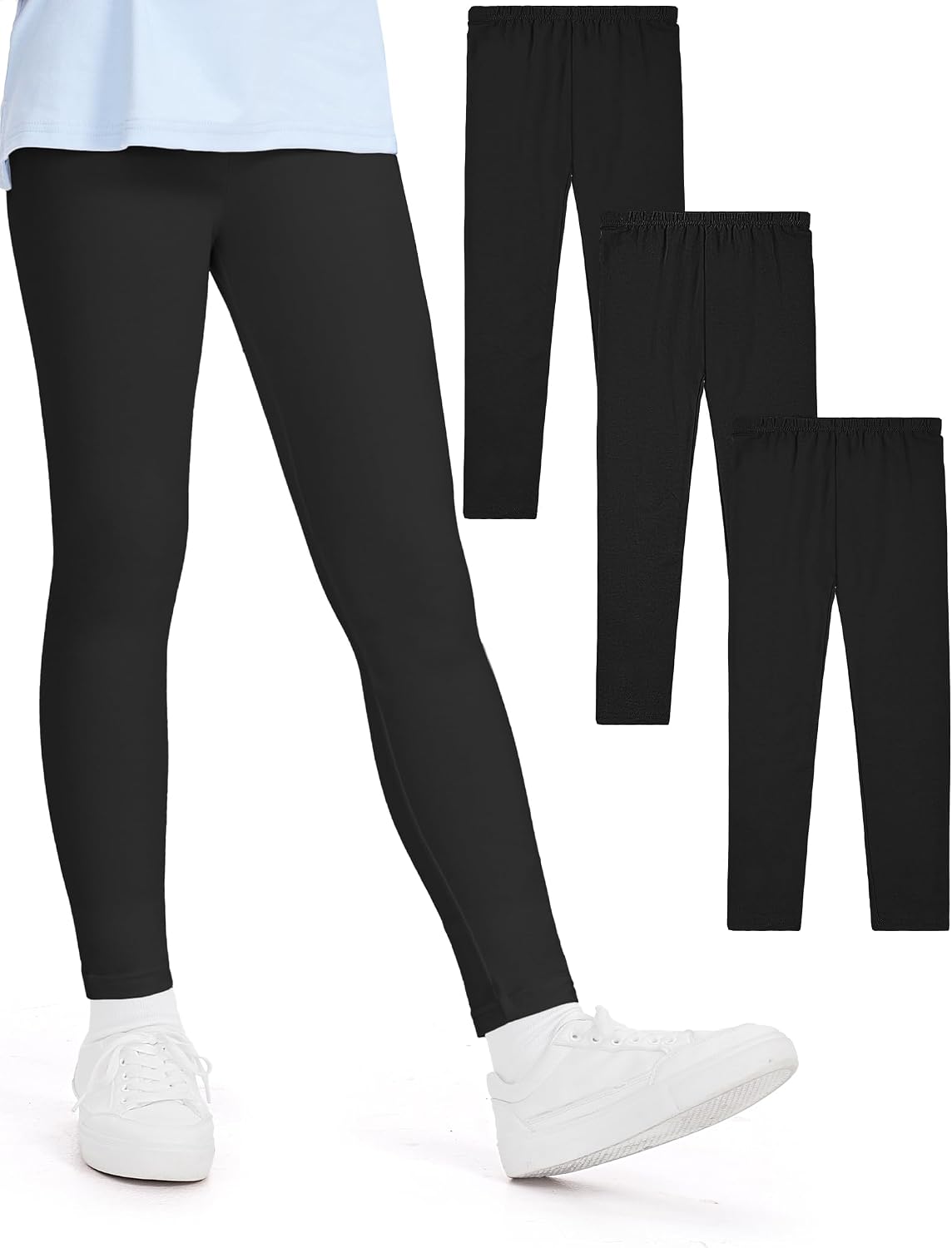 Thumbnail 6 de KEREDA 3er-Pack Leggings für Mädchen – Sporthose aus Baumwolle mit Elasthan (Lang)