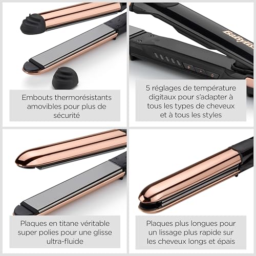 Thumbnail 3 de BaByliss Lisseur Cheveux Straight And Curl Brilliance ST482E – plaques en titane, usage lissage et boucles