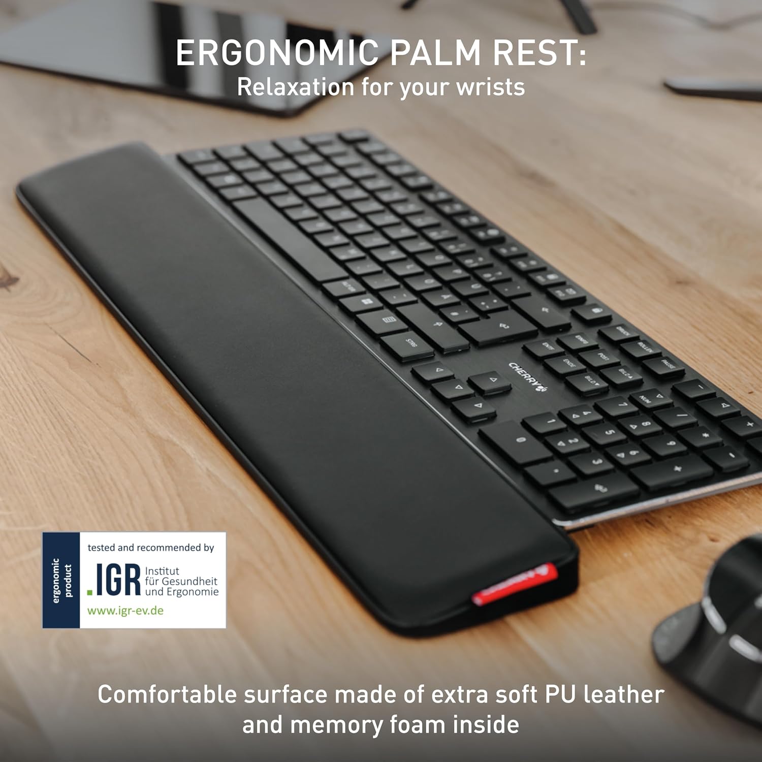 Detalle 2 de Cherry Palmrest Ergo Poggiapolsi Ergonomico 3 Inclinazioni