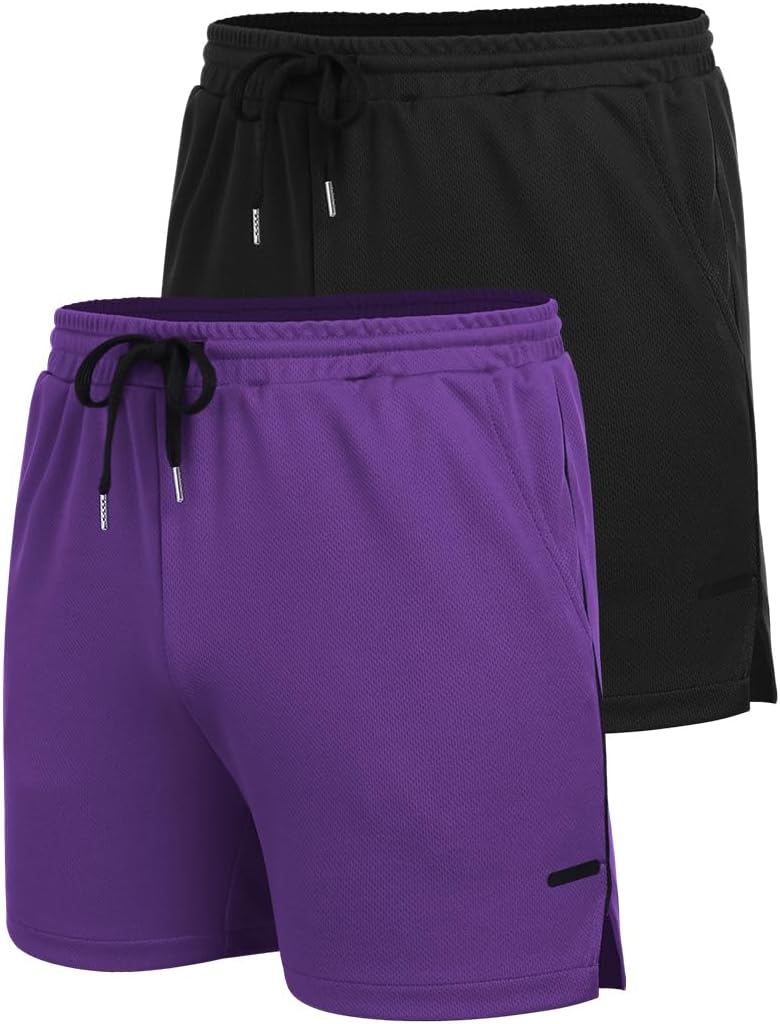 Thumbnail 3 de COOFANDY Men 2 Pack Gym Shorts 5 Inch