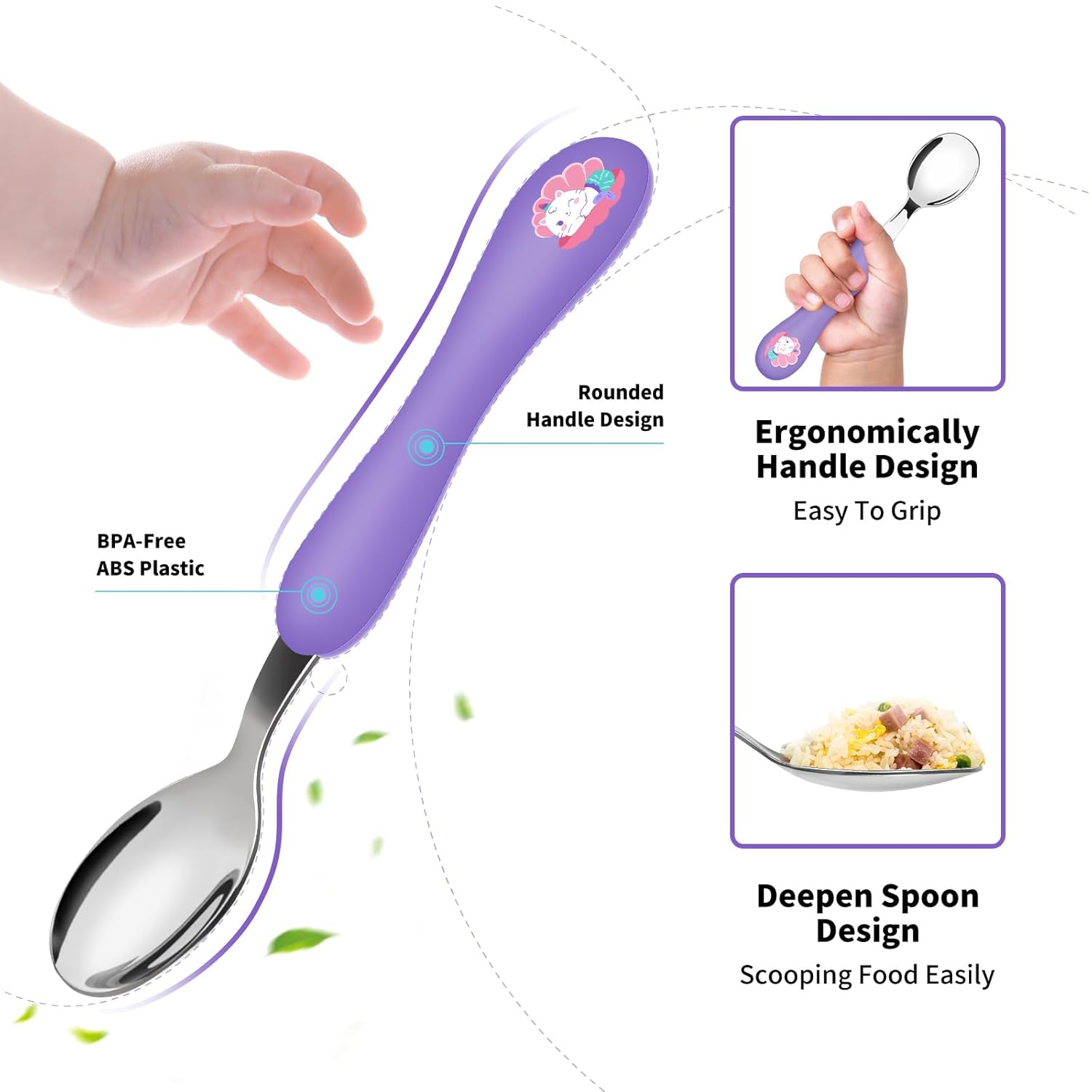 Thumbnail 3 de Lehoo Castle 6-teiliges Kinderbesteck ab 1 Jahr (Edelstahl & kindersicheres Plastik)