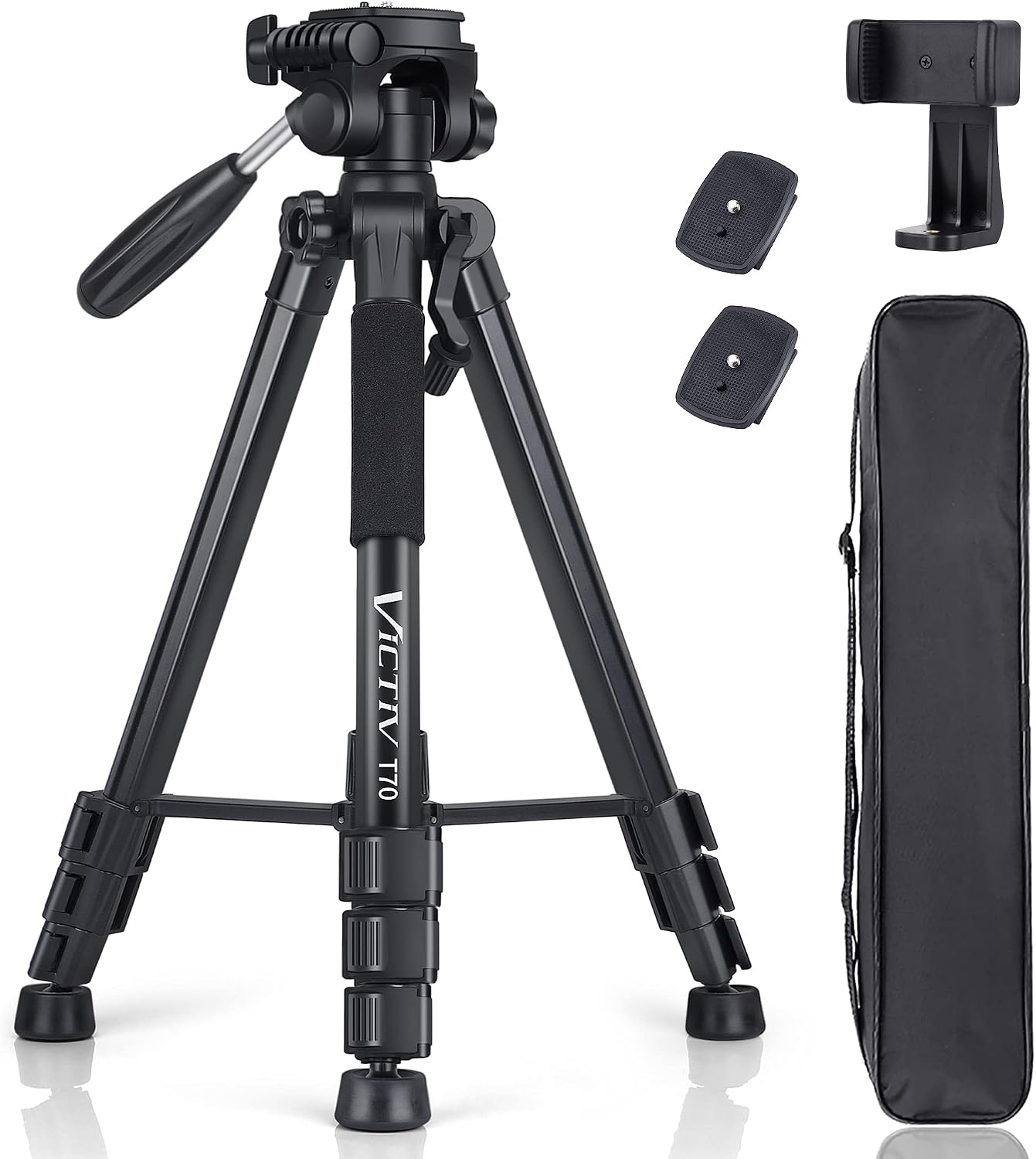 Thumbnail 6 de Victiv 182 cm Aluminium Stativ für DSLR und Smartphone