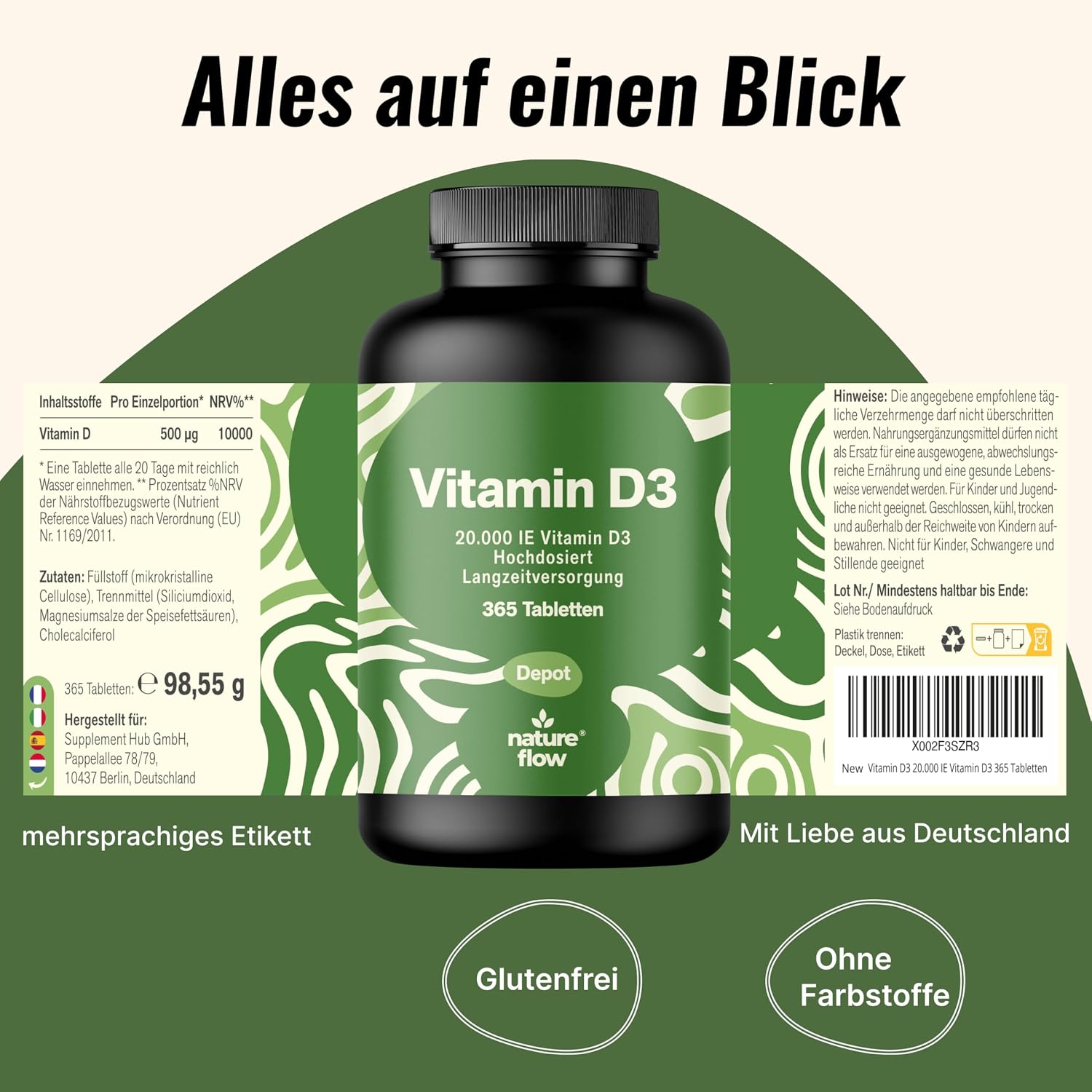 Thumbnail 4 de Vitamin D3 20000 IE 365 Tabletten