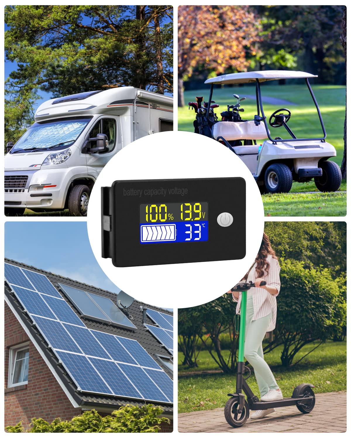 Thumbnail 5 de VOKTTA batterijmonitor met alarm, lcd-kleurenscherm en externe temperatuursensor