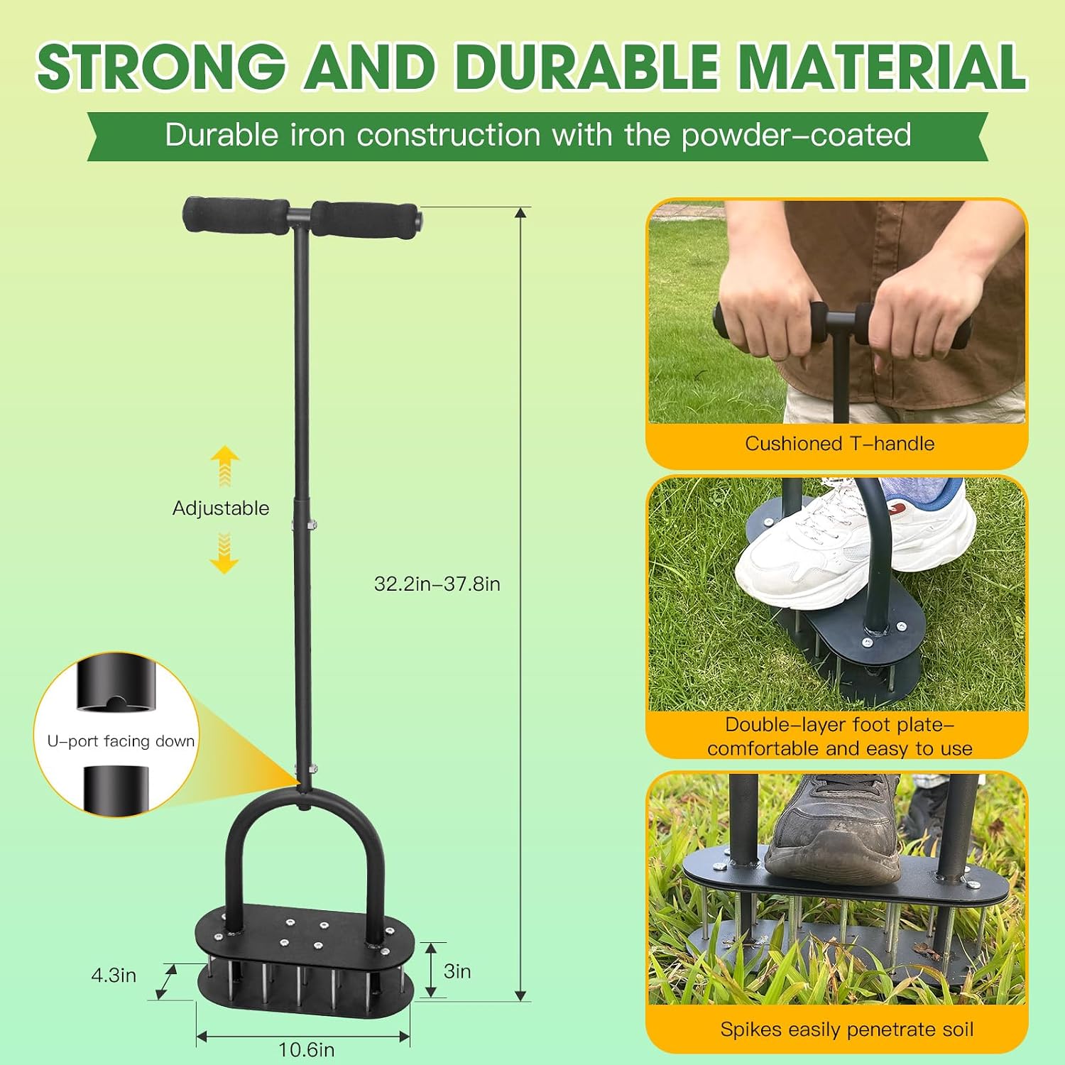 Thumbnail 4 de Onadak Lawn Aerator 15 Iron Spikes 3in