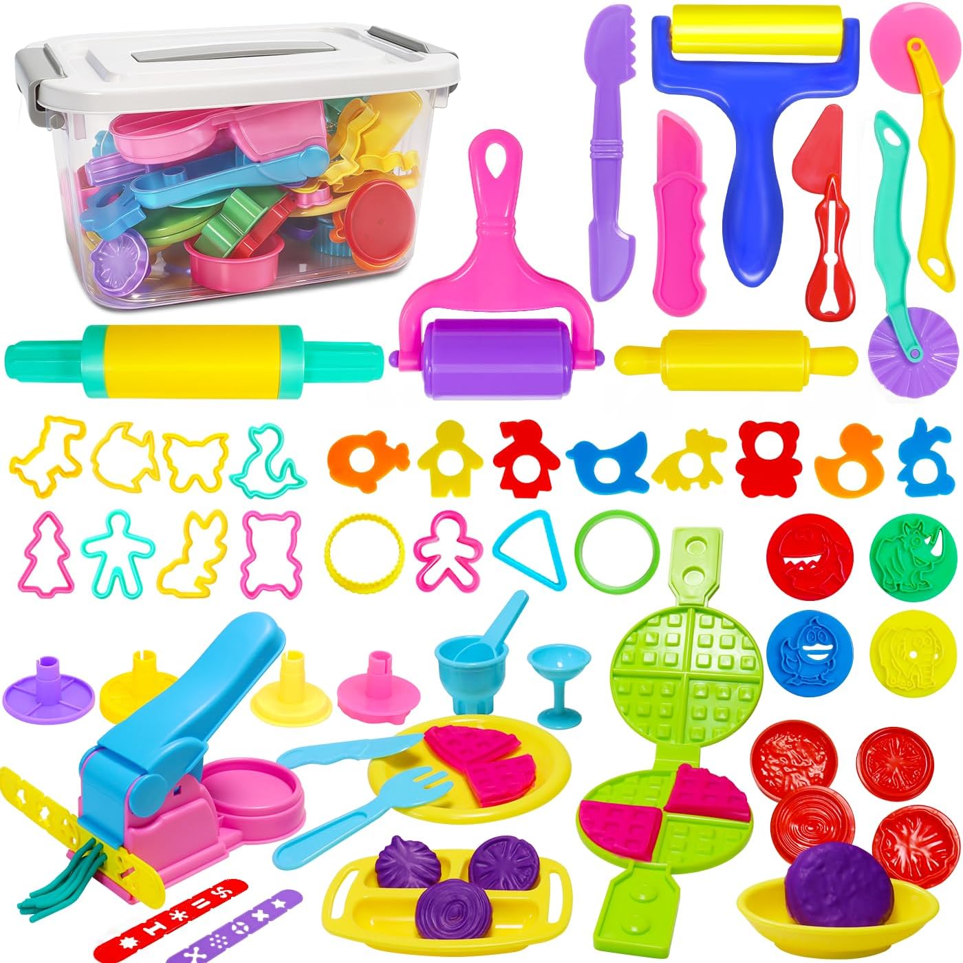 Detalle de Jiosdo Dough Tools and Cutters 53-piece set