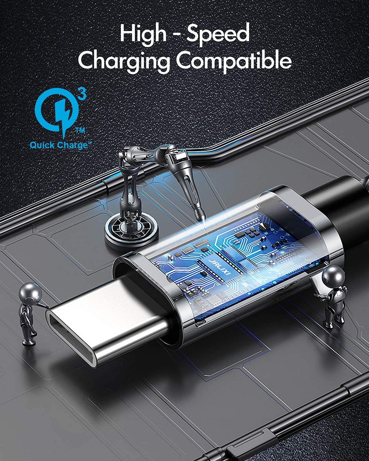 Thumbnail 6 de JALIXI USB-C Charger Cable 1m (2-Pack) – Fast 3A USB to USB-C, Nylon Braided, 480 Mbps USB 2.0 for Samsung Galaxy Z Fold/Flip