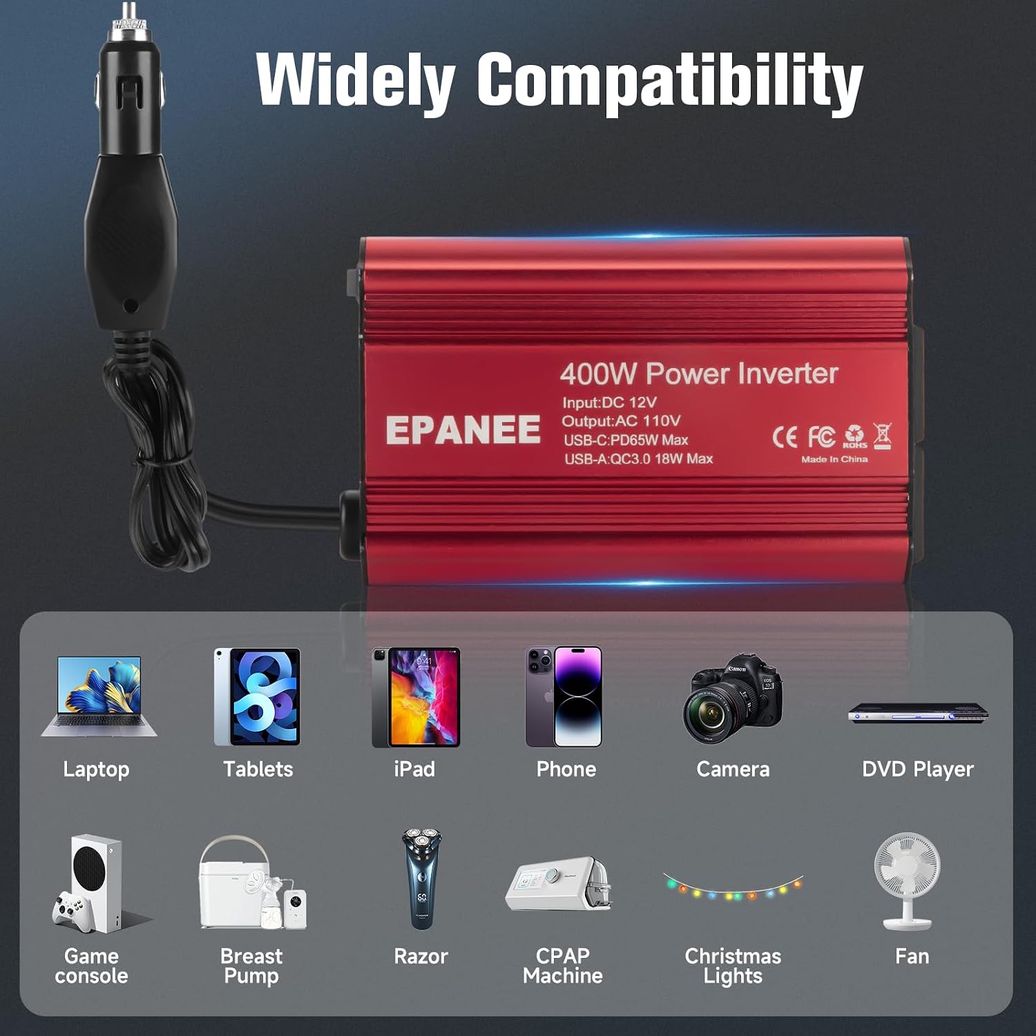 Thumbnail 6 de 400W Car Power Inverter 12V 🔌