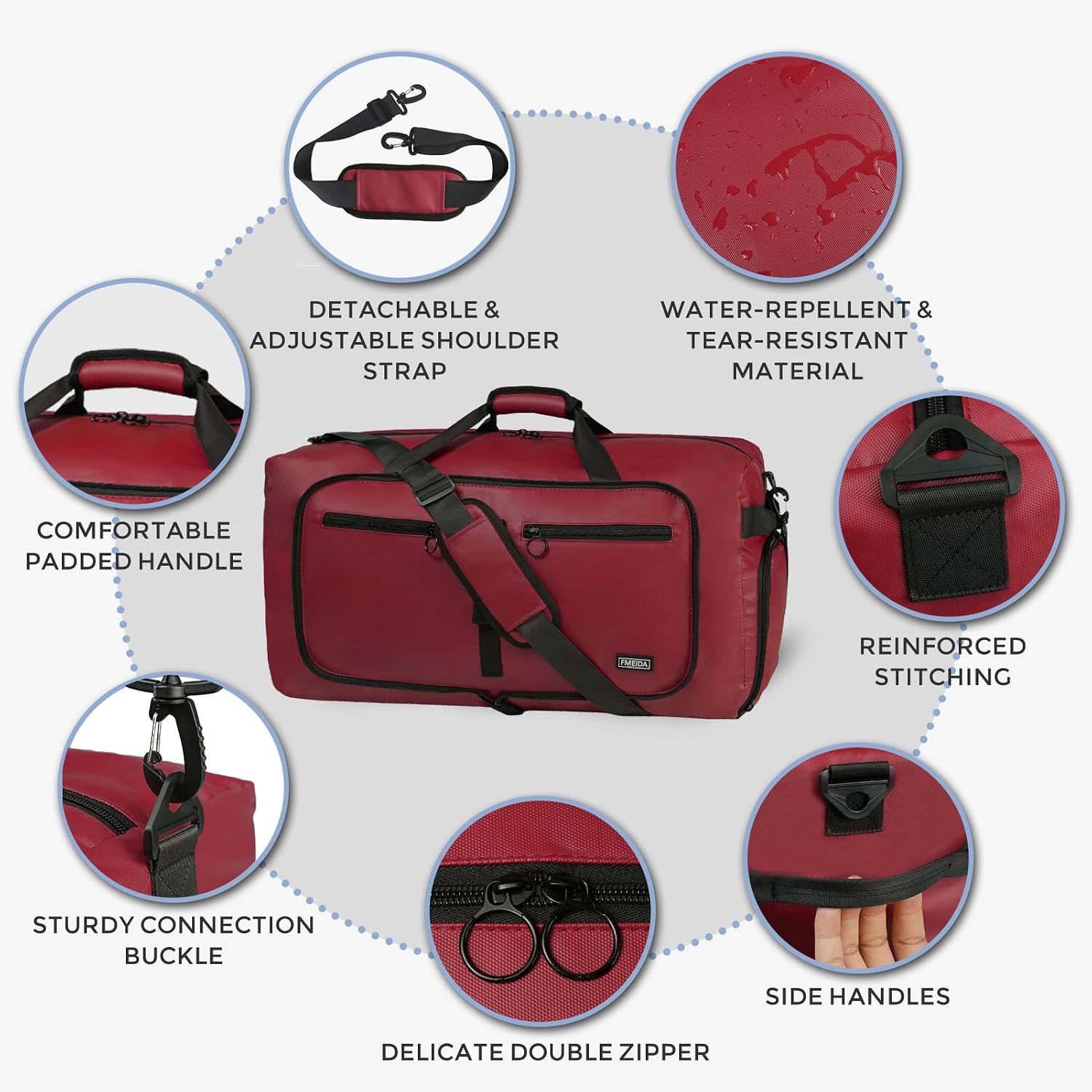 Detalle de Fmeida 65L foldable travel duffle bag