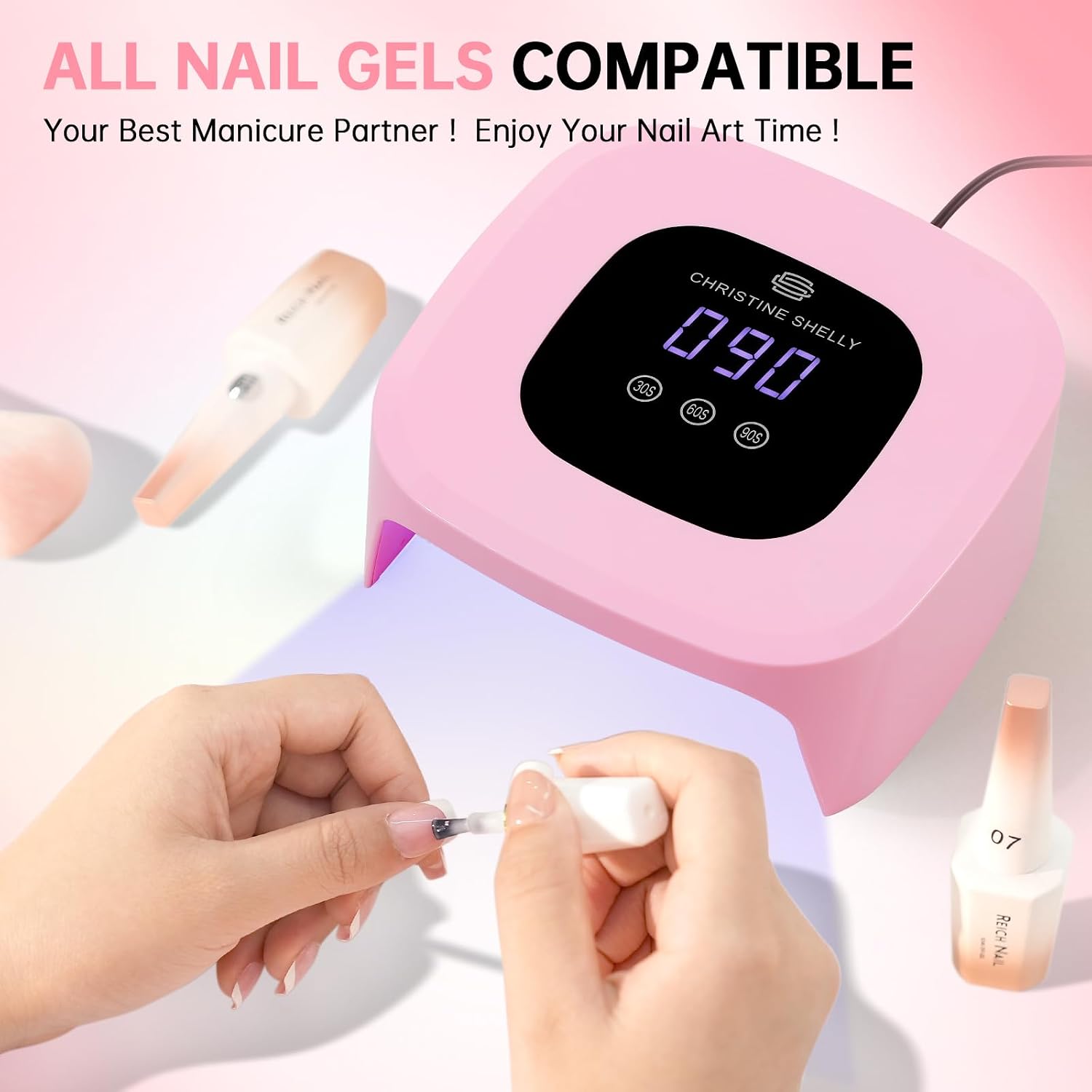 Thumbnail 6 de Gel Nail Lamp 48W Fast Curing LED Nail Dryer with Auto Sensor and Display – Sparkly 3 Timer for Home DIY