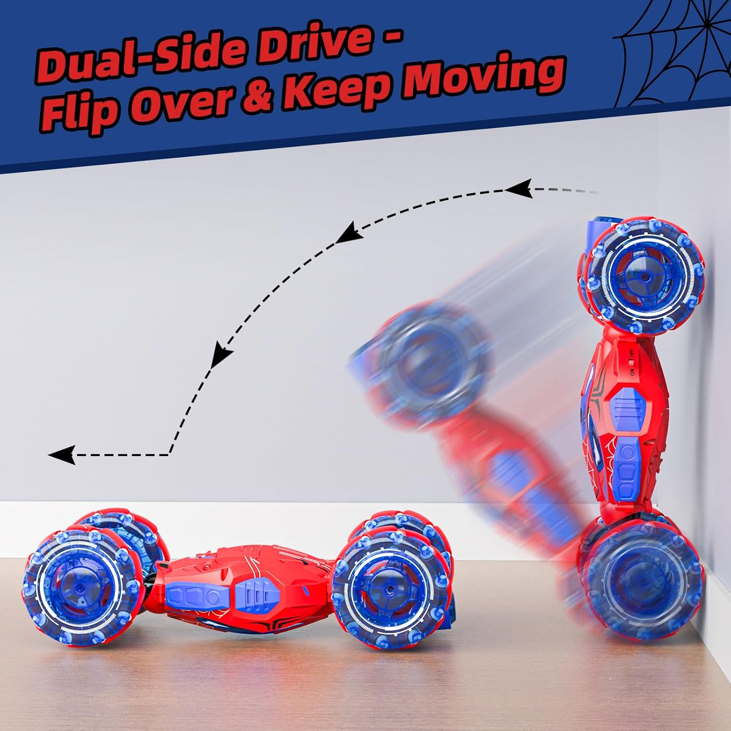 Thumbnail 1 de Unique 4WD 360° Gesture RC Stunt Car: 2 Control Modes, Lights, Music & Spray for Kids 6–12