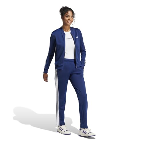 Detalle de Adidas Donna Essentials 3-Stripes Track Suit: blu scuro, taglia XL