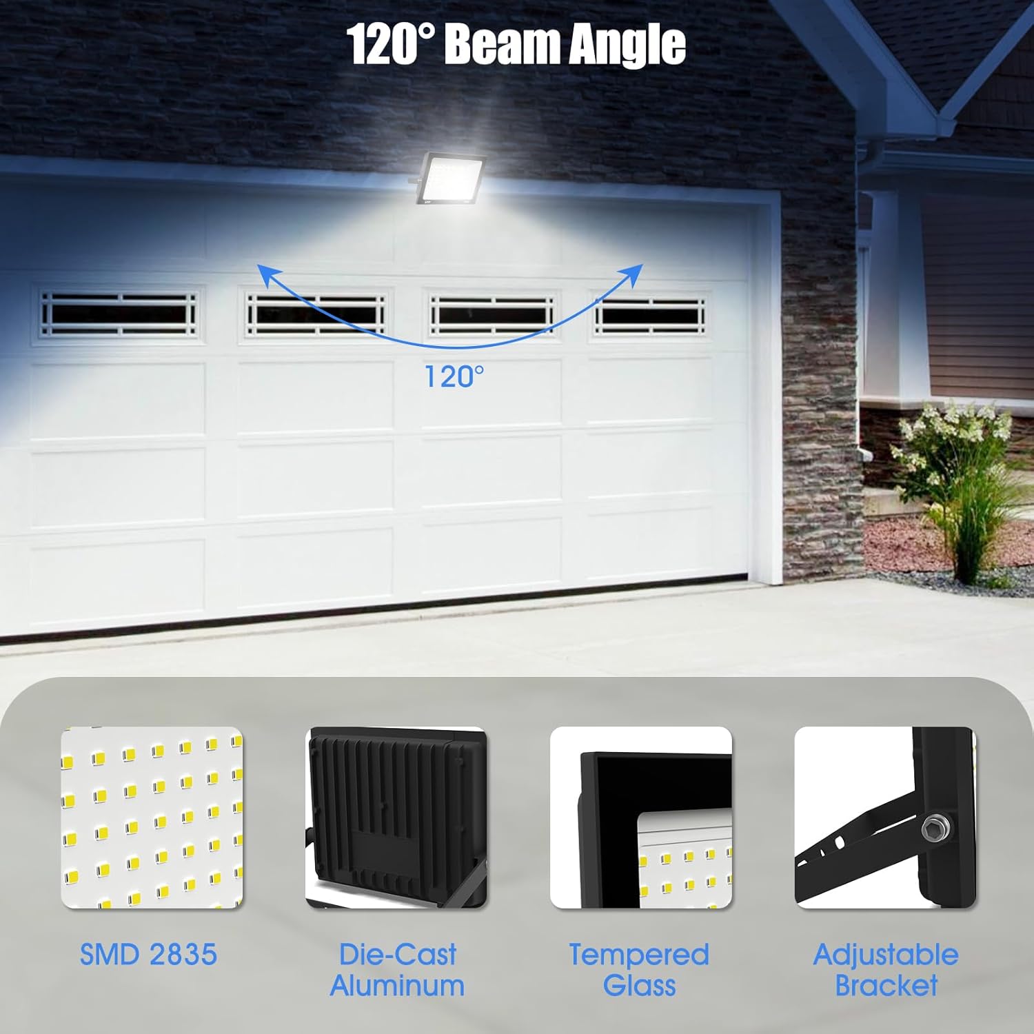 Thumbnail 3 de Probapro 100W LED Floodlight Outdoor (10000LM) with 180° Adjustable Bracket and IP66