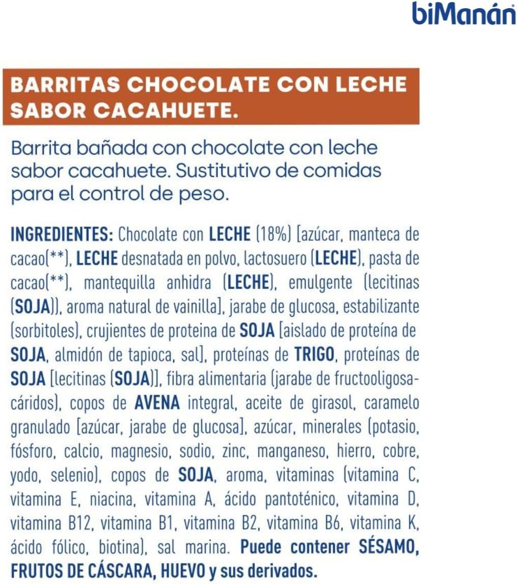 Thumbnail 2 de BIMANÁN BeSlim Barritas Cacahuete Crujiente 🍫 - 6 Unidades