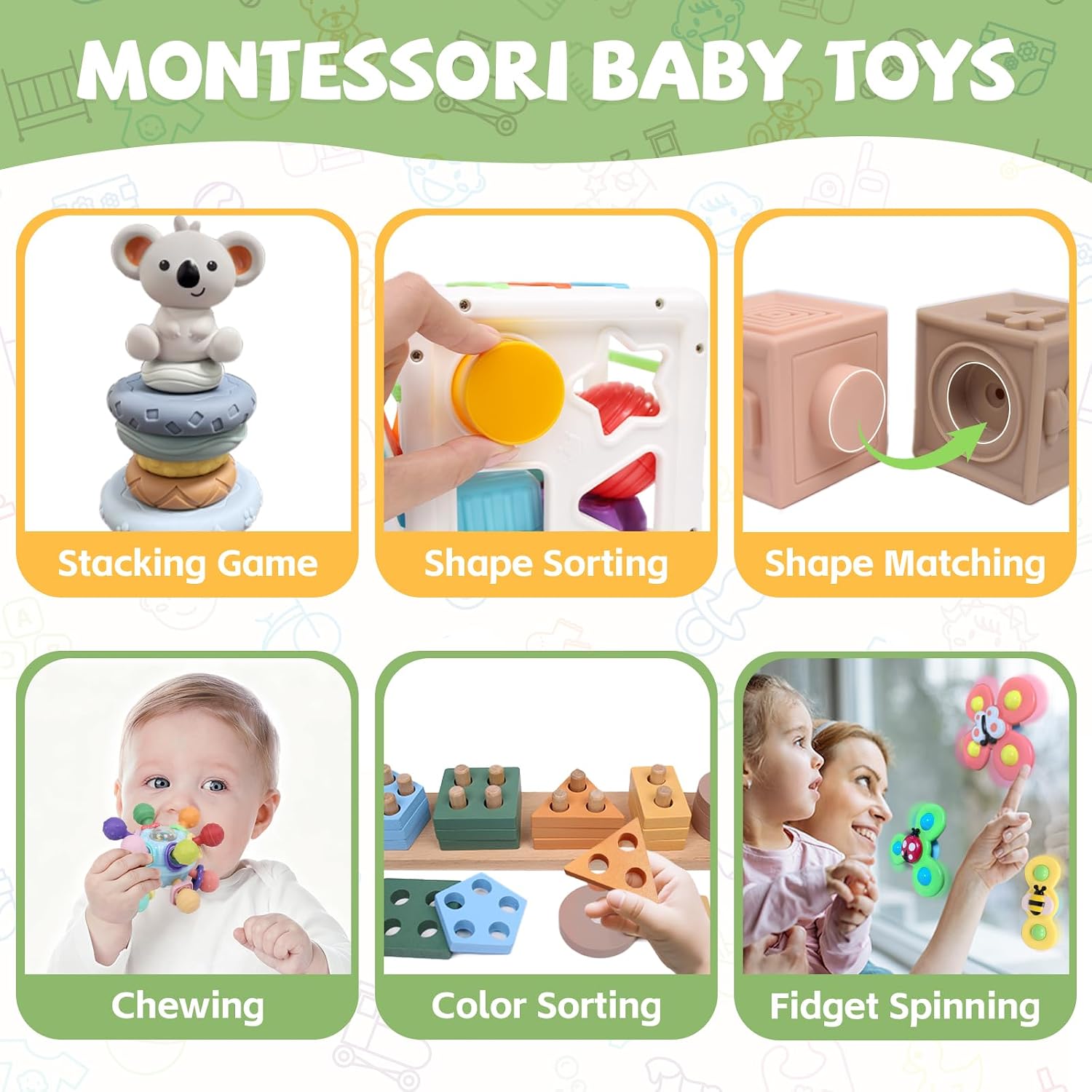 Detalle de YHHYTOY 6-in-1 Montessori Baby Toys 6-12 Months