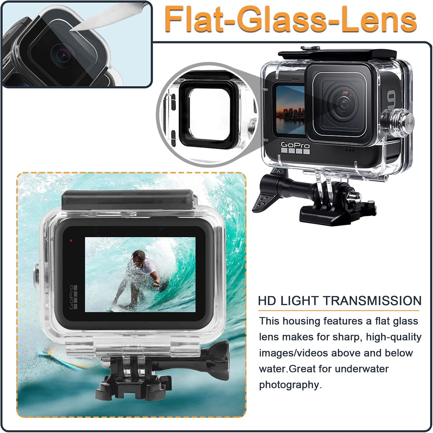 Thumbnail 3 de HoneTeek Underwater Housing 40M for GoPro Hero